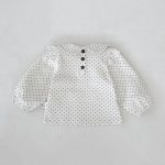 [73-110cm]二点セット 丸襟 トップス+スカート ドット柄 可愛い - Image 6