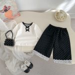 [73-120cm]長袖Tシャツ&ワイドパンツ 女の子 おしゃれ やわらか素材 - Image 4