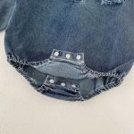 [66-90cm]デニム ロンパース カジュアル 快適な着心地