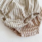 [66-100cm]長袖 ストライプ柄 ワンピース+ブルマ 2点セット - Image 9