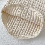 [66-90cm]ロンパース ベビー ニット 無地 ナチュラル - Image 6