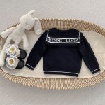 [73-120cm]韓国風 ニットカーディガン&ストライプフレアパンツ セット - Image 13