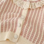 [66-100cm]ニットカーディガン レース襟 可愛い - Image 9