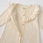 [66-90cm]ベビー ロンパース ニット 無地 フリルデザイン - Image 6