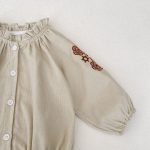 [66-90cm]ロンパース レトロ 刺繍 ナチュラル - Image 10