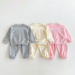 [80-130cm]セットアップ キッズ トレーナー+パンツ アルファベット - Image 5