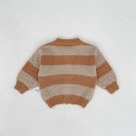 [66-100cm]ニット カーディガン ボーダー柄 着心地良い - Image 4