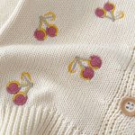 [66-100cm]ニット カーディガン チェリー柄 刺繍 - Image 7