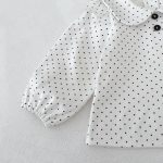 [73-110cm]二点セット 丸襟 トップス+スカート ドット柄 可愛い - Image 7