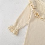 [66-90cm]ベビー ロンパース ニット 無地 フリルデザイン - Image 8