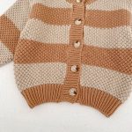 [66-100cm]ニット カーディガン ボーダー柄 着心地良い - Image 12