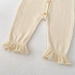 [66-90cm]ベビー ロンパース ニット 無地 フリルデザイン - Image 9