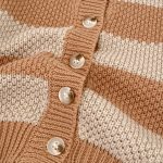 [66-100cm]ニット カーディガン ボーダー柄 着心地良い - Image 2