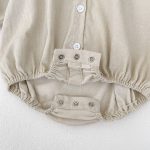 [66-90cm]ロンパース レトロ 刺繍 ナチュラル - Image 5