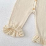 [66-90cm]ベビー ロンパース ニット 無地 フリルデザイン - Image 10