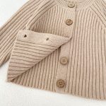 [66-90cm]ニット カーディガン ナチュラル シンプル - Image 9