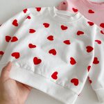 [80-130cm]セットアップ 女の子 ハート柄 トレーナー+パンツ - Image 4