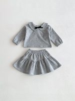 [73-110cm]セットアップ ベビー 女の子 トップス+スカート おしゃれ リボン付き - Image 13