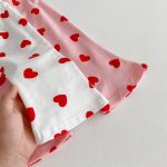 [80-130cm]セットアップ 女の子 ハート柄 トレーナー+パンツ