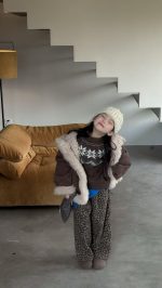 [90-140cm]おしゃれ あったか もこもこ アウター/セーター/パンツ - Image 6