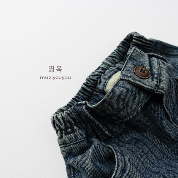 [80-130cm]デニムパンツ 男の子 ストライプデザイン カジュアル