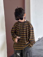 [100-160cm] ボーダー柄 快適 トップス - Image 3