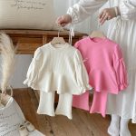 [73-120cm]おしゃれ スウィート 女の子 トップス+パンツセットアップ - Image 4