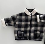 [73-120cm] チェック柄 裏起毛 あったか アウター - Image 2