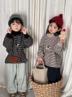 [80-140cm] カジュアル ボーダー柄 トレーナー - Image 5