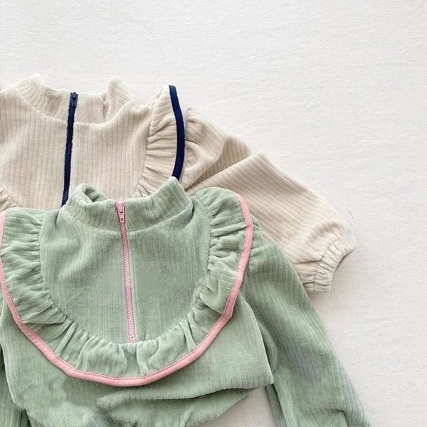 [73-120cm]スウェット上下セット 女の子 おしゃれ コーデュロイ