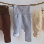 [73-110cm]無地 快適 裏起毛 ボトムス パンツ - Image 4