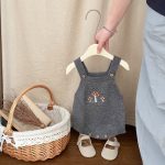 [66-100cm]刺繍 可愛い ニット ロンパース/カーディガン - Image 4