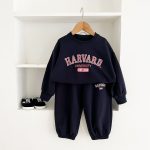 [73-120cm]アルファベット カジュアル トレーナー+パンツ セット - Image 5