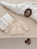 [66-100cm]ニット カーディガン ベビー 花柄 着やすい - Image 4