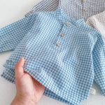 [73-110cm] チェック柄 ナチュラル シャツ