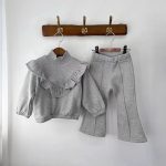 [73-120cm]ガーリー 快適 動きやすい トップス+パンツ セット