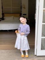 [90-140cm]ガーリー リボン付き ニット セーター/スカート - Image 3