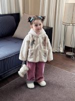 [73-120cm]秋 ふわふわ フード付き アウター - Image 5