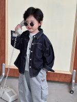 [90-140cm]新作 シンプル デニム シャツ アウター - Image 5