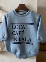 [66-90cm] 英字プリント ロンパース - Image 3