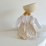 [66-100cm]デニム サロペット 花柄 可愛い お出かけ用 - Image 2