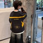 [90-160cm]レイヤード 数字柄 クール 長袖 Tシャツ