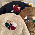 [90-140cm] 刺繍 クマ柄 裏起毛 アウター - Image 2