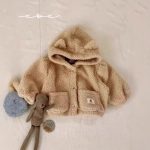 [73-120cm] もこもこ フード付き アウター - Image 3