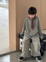 [110-160cm]ボーダー柄 快適 長袖Tシャツ - Image 2