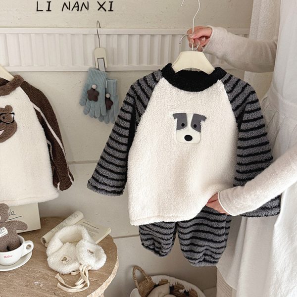 [90-140cm]犬柄 厚手 ふわふわ ルームウェア