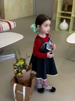 [90-140cm]大注目 スウィート トップス/デニムワンピース - Image 3