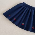 [73-120cm]スウィート チェリー柄 ニット カーディガン+スカート セット - Image 2