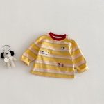 [73-120cm]カートゥーン ボーダー柄 長袖 トップス - Image 5