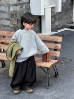 [100-160cm]ナチュラル シンプル ニット セーター - Image 3